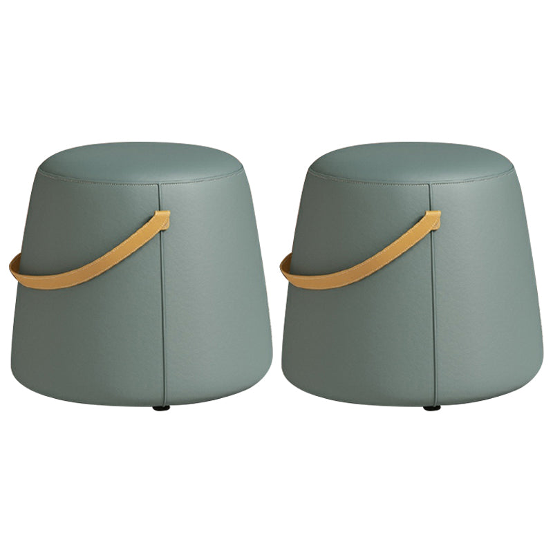 Contemporary Round Couch Ottoman Plain Cotton Water Resistant Target Pouf