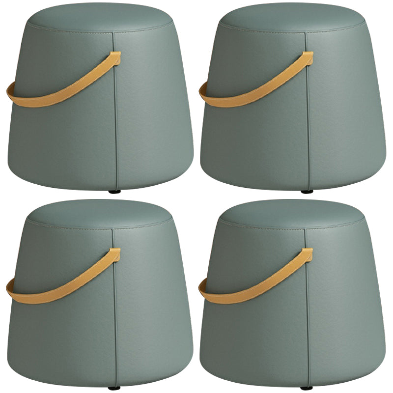 Contemporary Round Couch Ottoman Plain Cotton Water Resistant Target Pouf