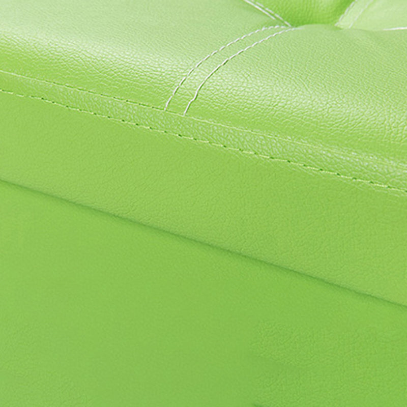 Contemporary Standard PU Leather Solid Color Square Ottoman with Storage