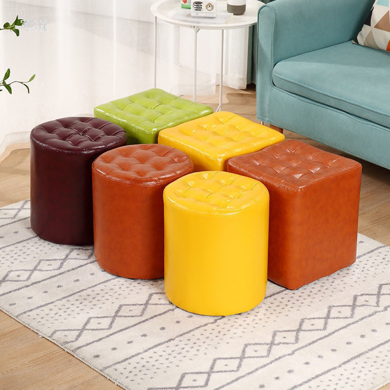 Cube Ottoman Square Solid Color Water Resistant Glam Ottoman