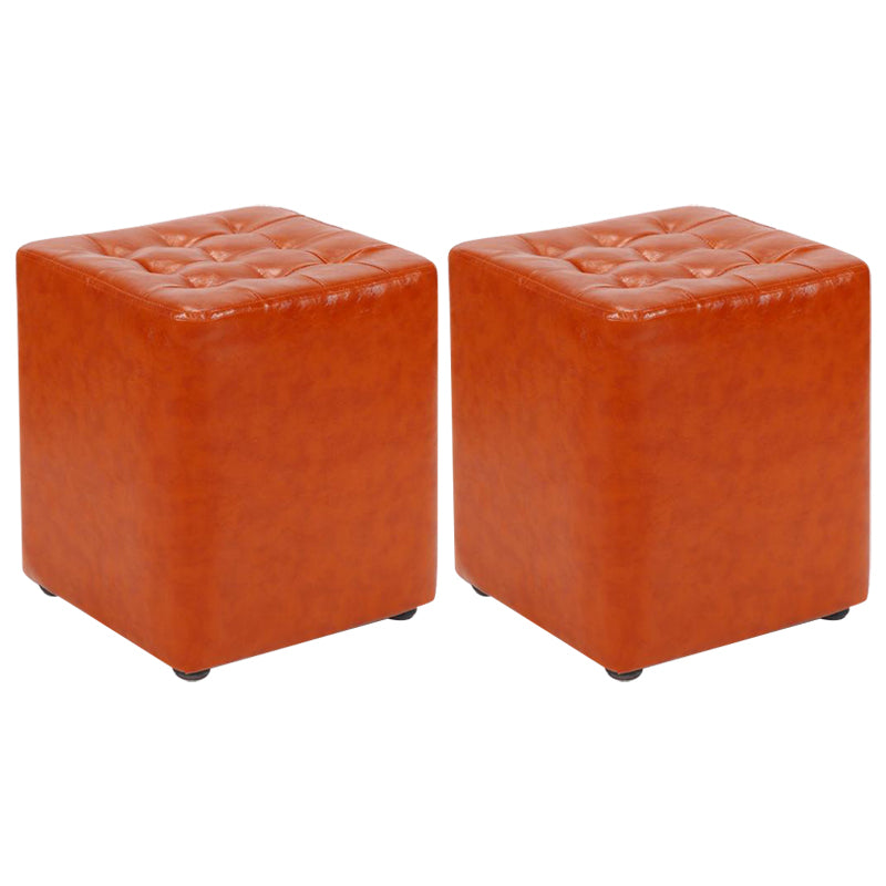 Cube Ottoman Square Solid Color Water Resistant Glam Ottoman