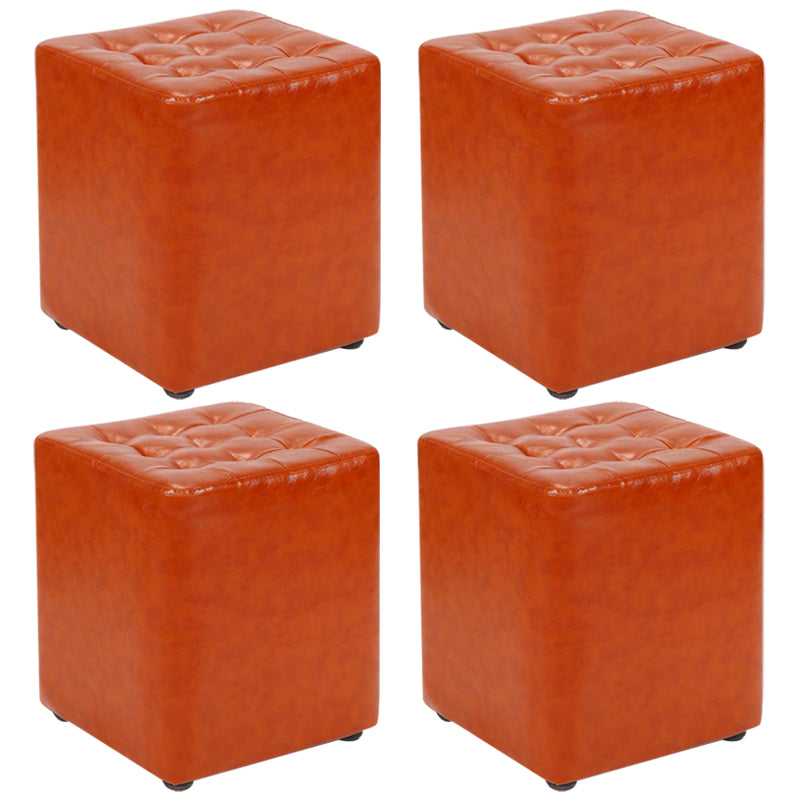 Cube Ottoman Square Solid Color Water Resistant Glam Ottoman