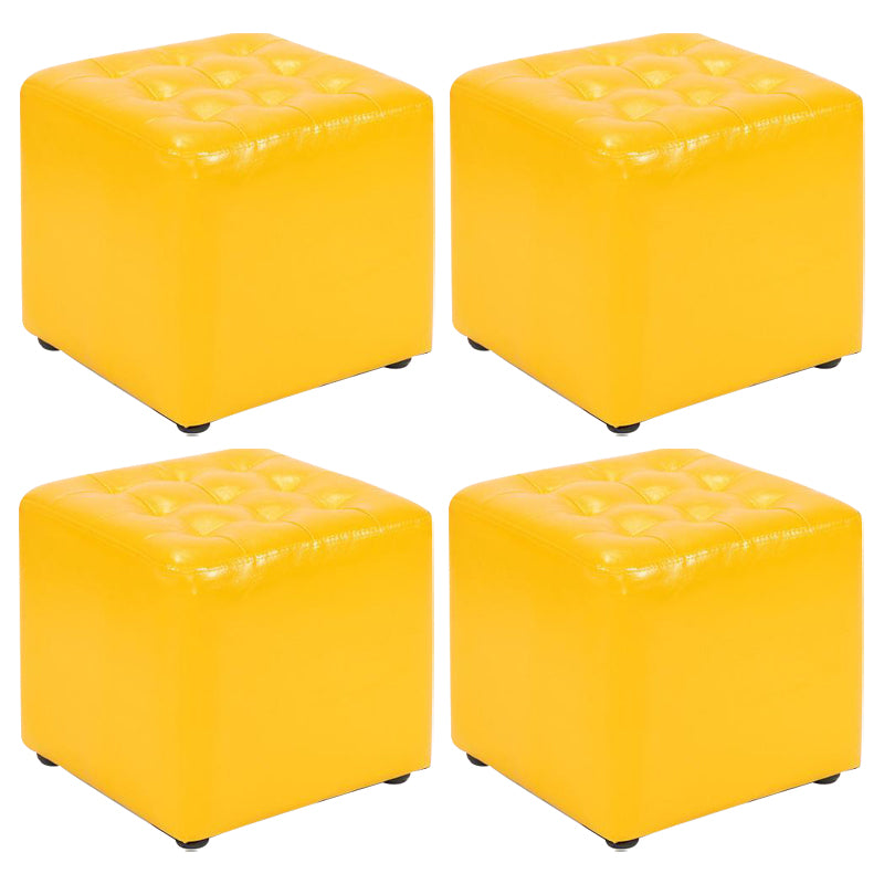 Cube Ottoman Square Solid Color Water Resistant Glam Ottoman
