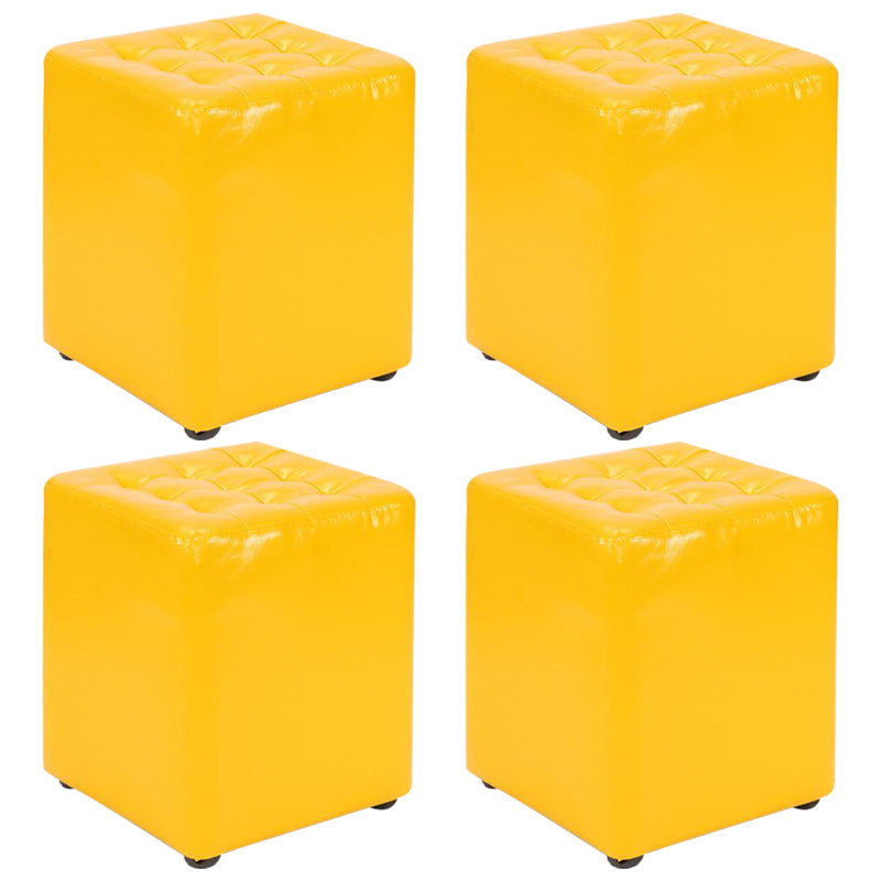 Cube Ottoman Square Solid Color Water Resistant Glam Ottoman