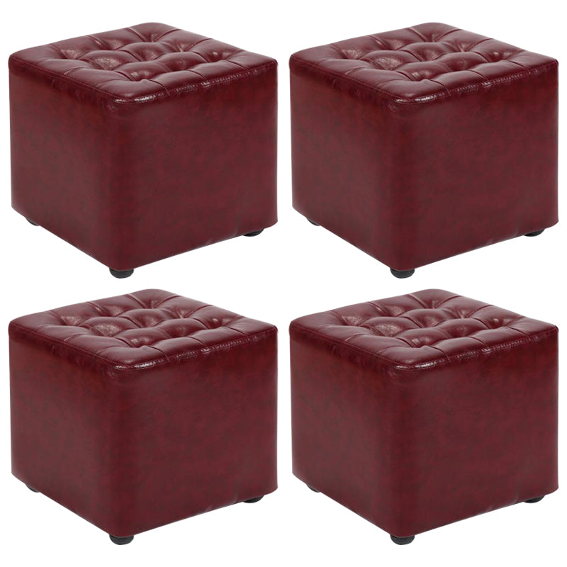 Cube Ottoman Square Solid Color Water Resistant Glam Ottoman