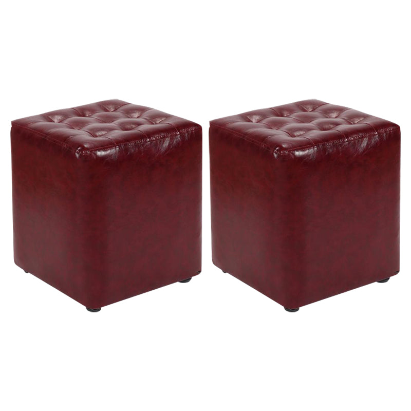 Cube Ottoman Square Solid Color Water Resistant Glam Ottoman