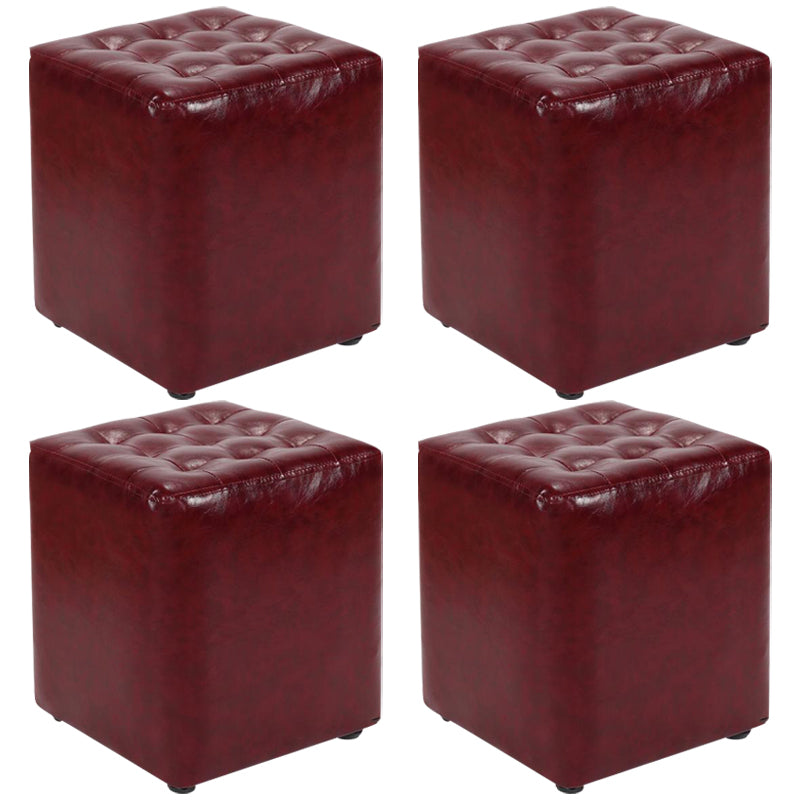 Cube Ottoman Square Solid Color Water Resistant Glam Ottoman