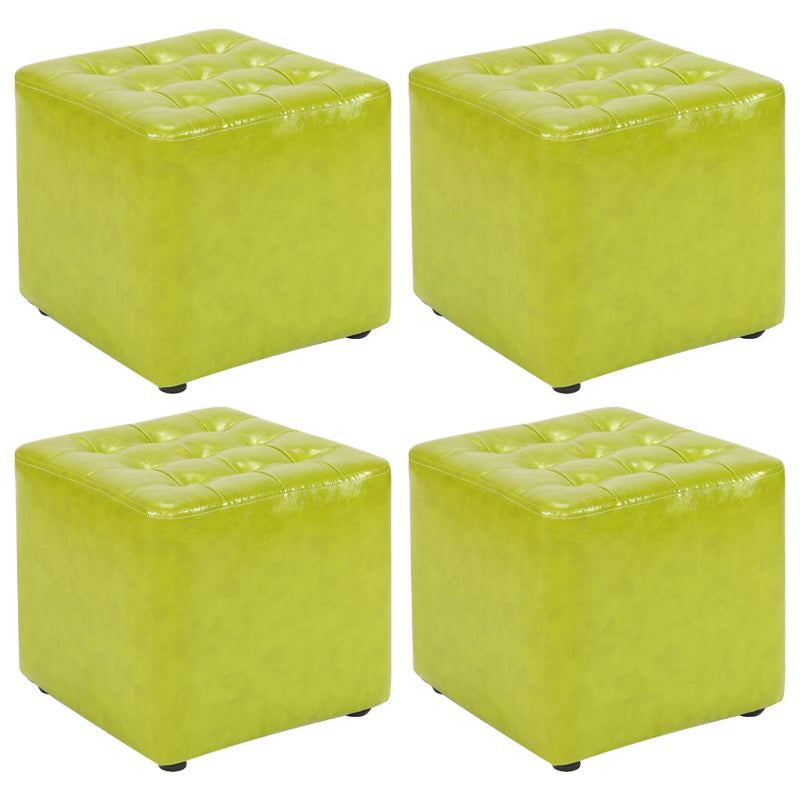 Cube Ottoman Square Solid Color Water Resistant Glam Ottoman