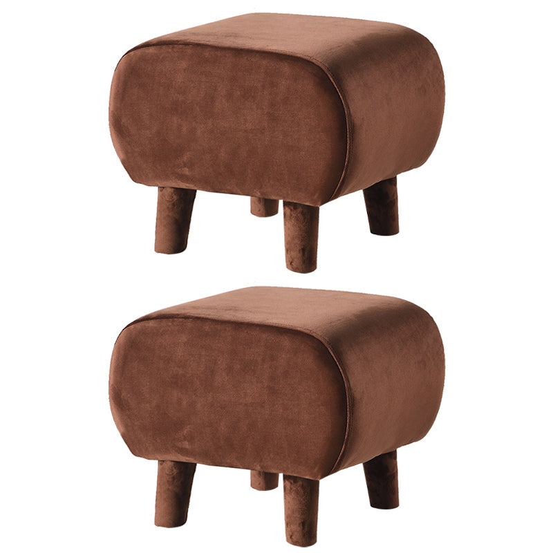 Modern Stain Resistant Standard Oval Dark Blue Velvet Indoor Pouf