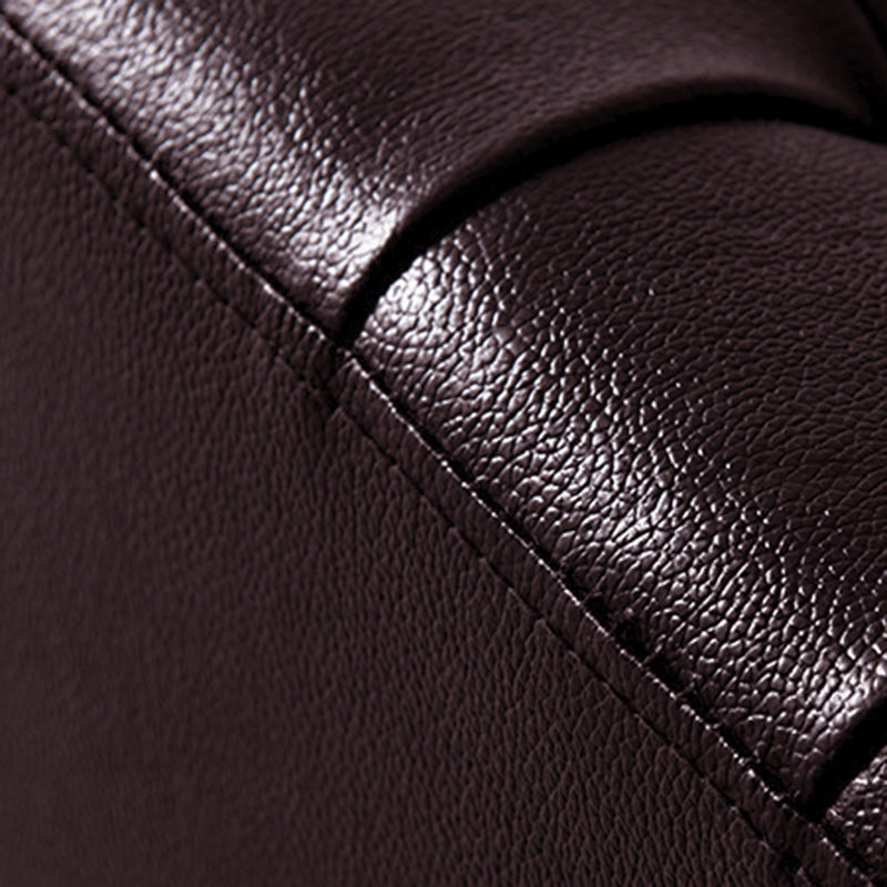 Classic Round Ottoman Pure Color Genuine Leather Water Resistant Ottoman Stool