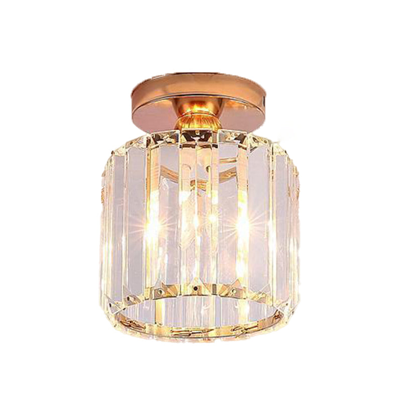 Contemporary Ceiling Light Crystal Ceiling Mounted Fixture for Hallway with Hole 3" Dia