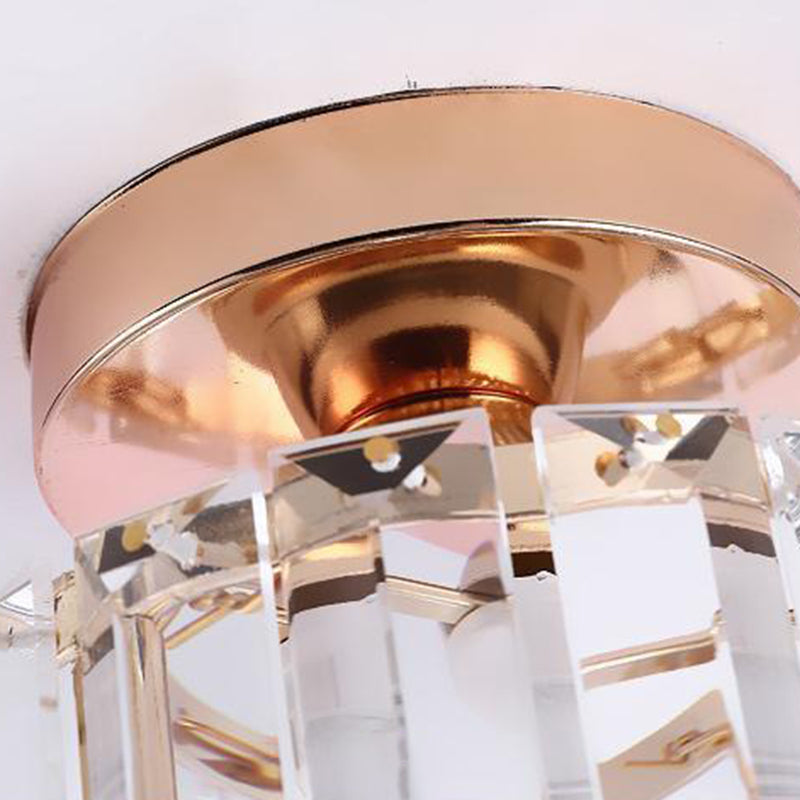 Contemporary Ceiling Light Crystal Ceiling Mounted Fixture for Hallway with Hole 3" Dia