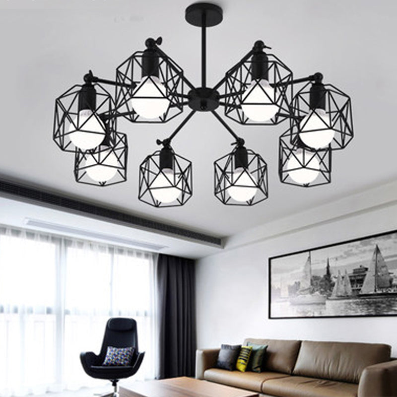 Nordic Style Ceiling Light Iron Frame Shape Adjustable Ceiling Lamp for Bedroom
