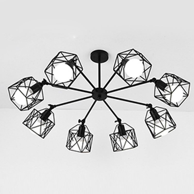 Nordic Style Ceiling Light Iron Frame Shape Adjustable Ceiling Lamp for Bedroom