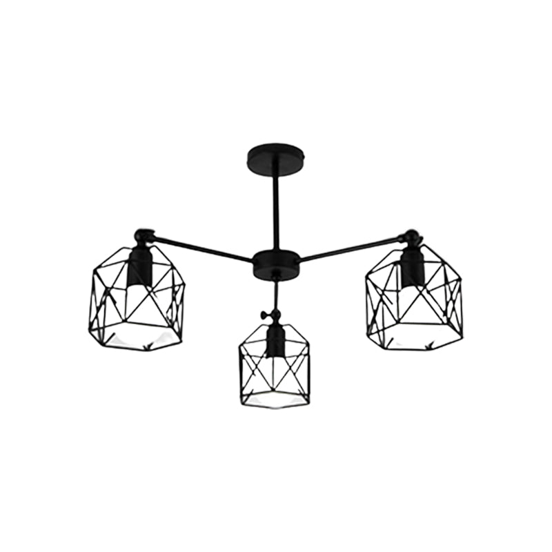 Nordic Style Ceiling Light Iron Frame Shape Adjustable Ceiling Lamp for Bedroom