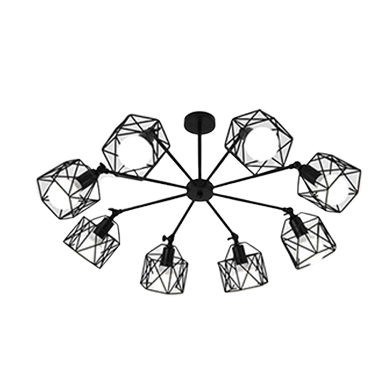 Nordic Style Ceiling Light Iron Frame Shape Adjustable Ceiling Lamp for Bedroom