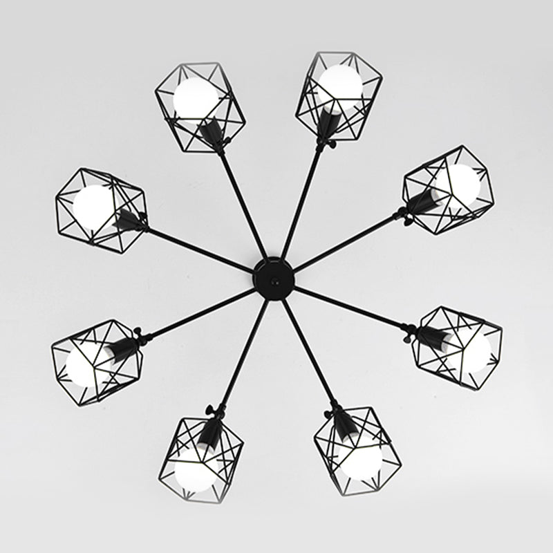 Nordic Style Ceiling Light Iron Frame Shape Adjustable Ceiling Lamp for Bedroom
