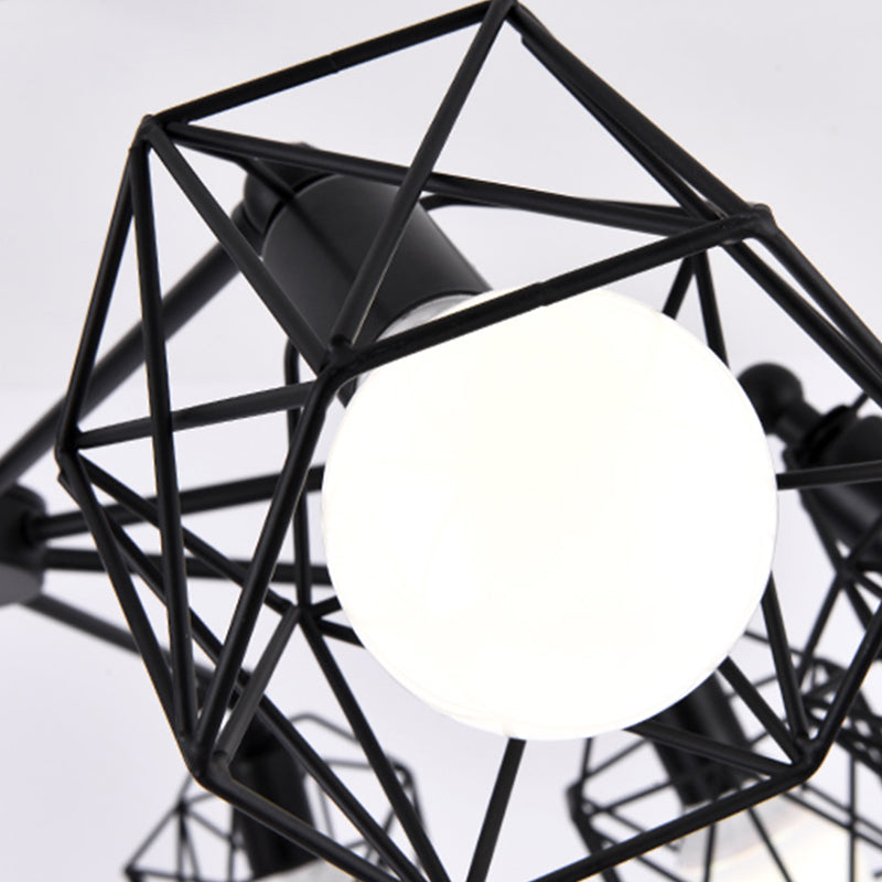Nordic Style Ceiling Light Iron Frame Shape Adjustable Ceiling Lamp for Bedroom