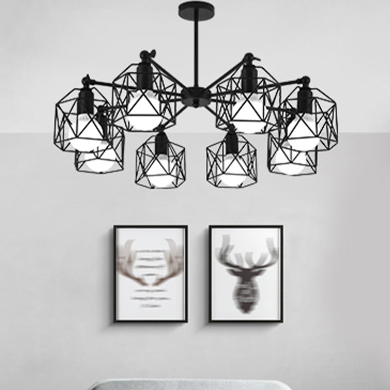 Nordic Style Ceiling Light Iron Frame Shape Adjustable Ceiling Lamp for Bedroom