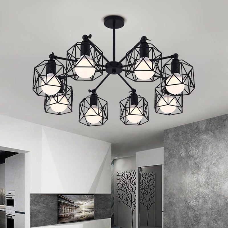 Nordic Style Ceiling Light Iron Frame Shape Adjustable Ceiling Lamp for Bedroom