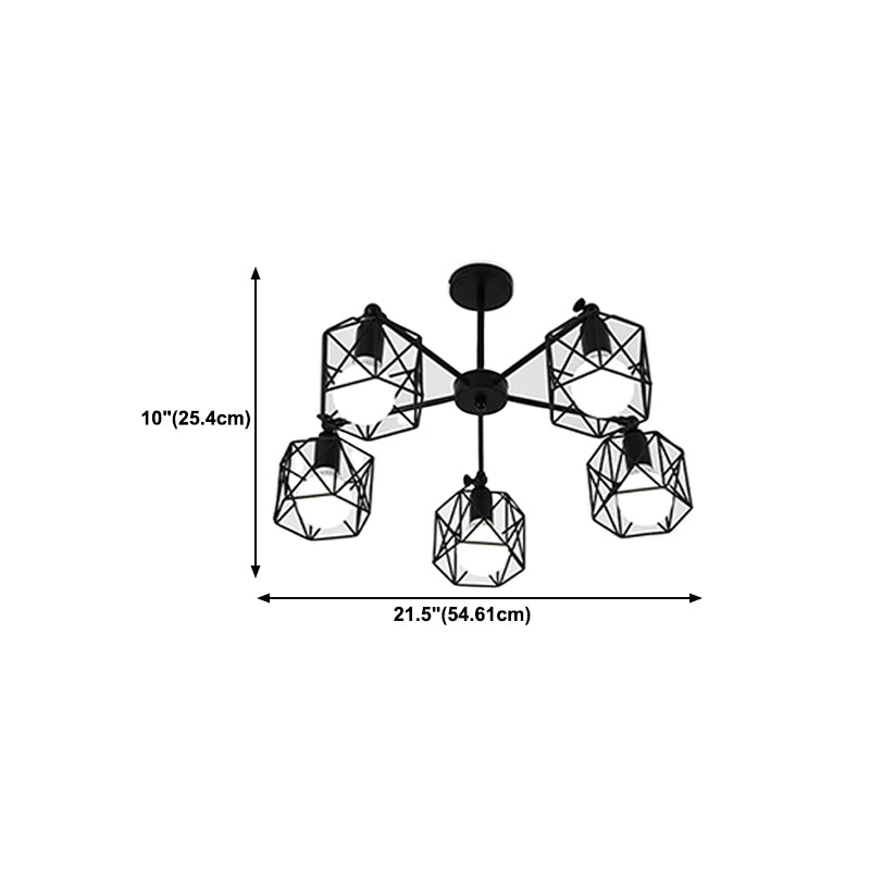 Nordic Style Ceiling Light Iron Frame Shape Adjustable Ceiling Lamp for Bedroom
