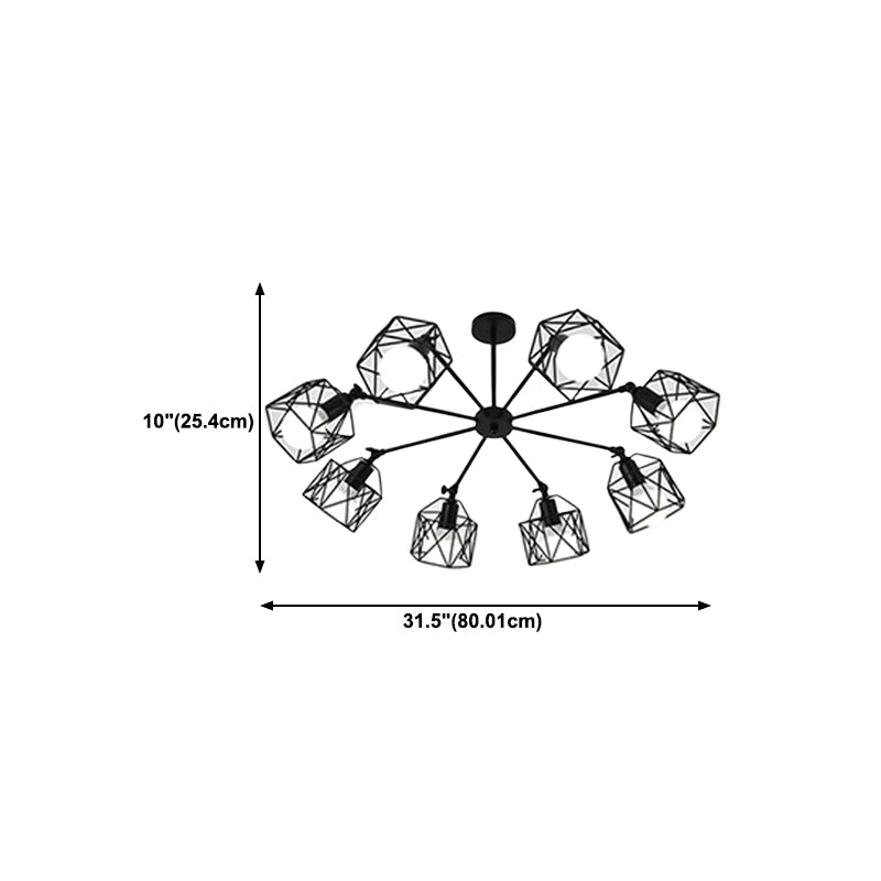 Nordic Style Ceiling Light Iron Frame Shape Adjustable Ceiling Lamp for Bedroom