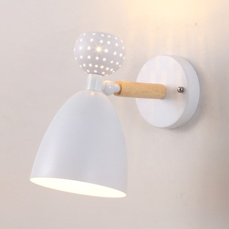 Contemporary Macaron Metal Wall Light Wood Lighting for Dining Room