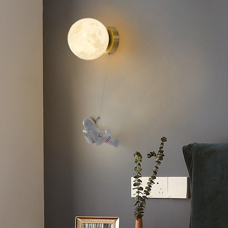 Children Metal Wall Light Flush Mount Globe Shaded Lighting for Dining Room