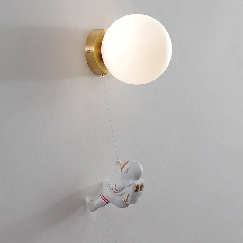 Children Metal Wall Light Flush Mount Globe Shaded Lighting for Dining Room