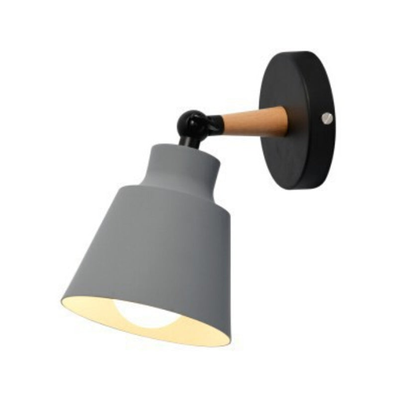 Contemporary Wood Wall Light Flush Mount Macaron Lighting for Living Room