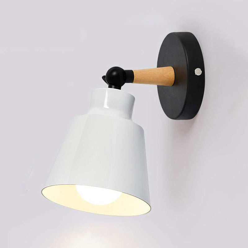 Contemporary Wood Wall Light Flush Mount Macaron Lighting for Living Room