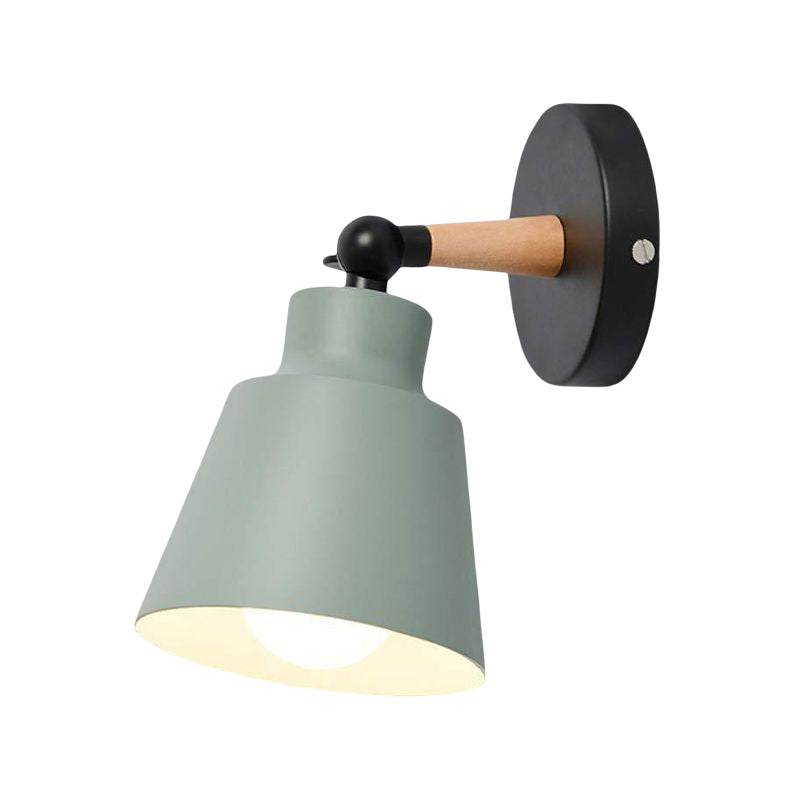 Contemporary Wood Wall Light Flush Mount Macaron Lighting for Living Room