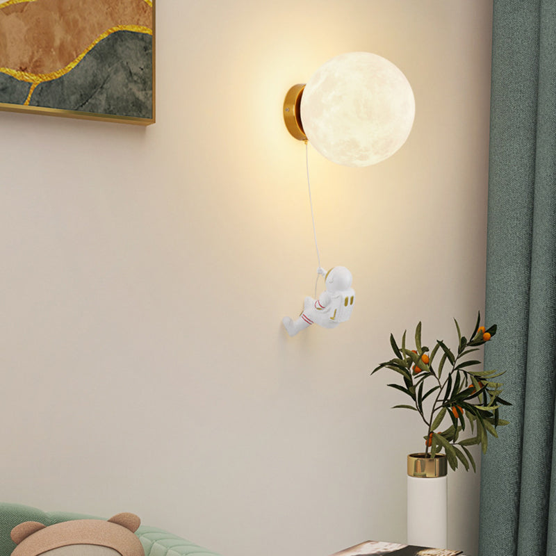 Children Metal Wall Light Flush Mount Globe Shaded Lighting for Foyer and Home