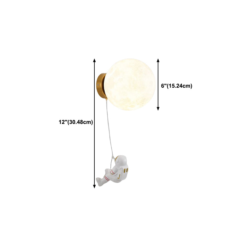 Children Metal Wall Light Flush Mount Globe Shaded Lighting for Foyer and Home