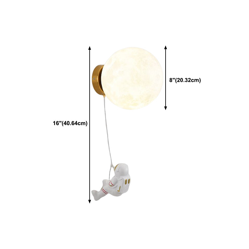 Children Metal Wall Light Flush Mount Globe Shaded Lighting for Foyer and Home