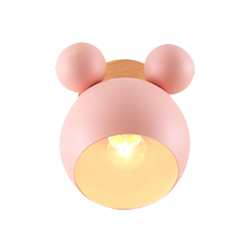 Macaron Cartoon Wall Light 1-Light Wall Mount Lamp with Wood for Living Room