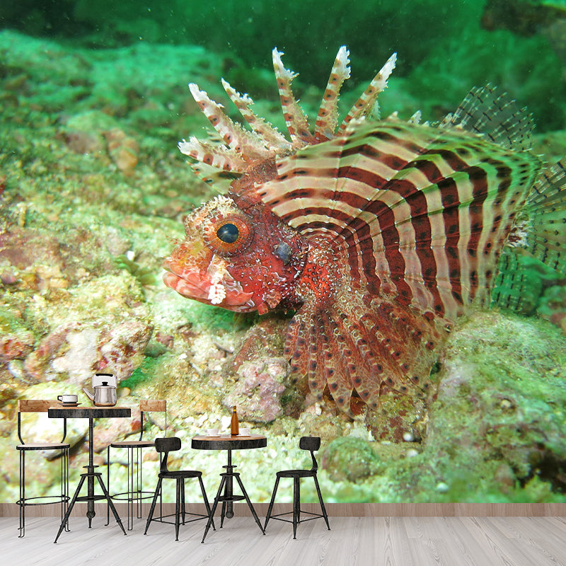 Exquisite Wall Mural Lionfish Pattern Living Room Wall Mural