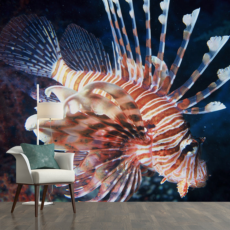 Alluring Wall Mural Lionfish Printed Sitting Room Wall Mural