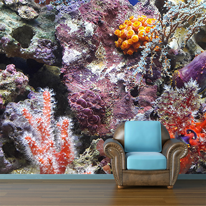 Attractive Wall Mural Coral Patterned Drawing Room Wall Mural