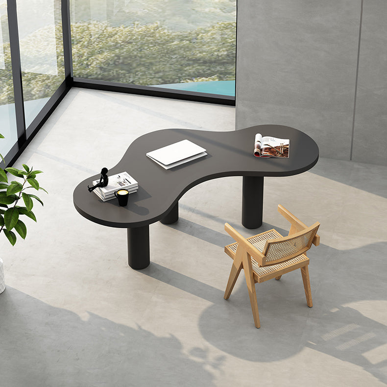 Solid Wood Industrial Office Working Desk Free Form Fixed Writing Table