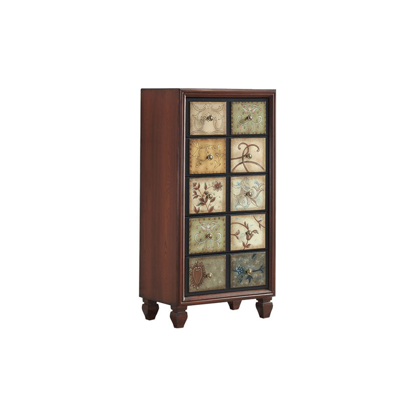 Wooden Storage Chest Modern Style Bedroom Storage Chest Dresser in White and Brown