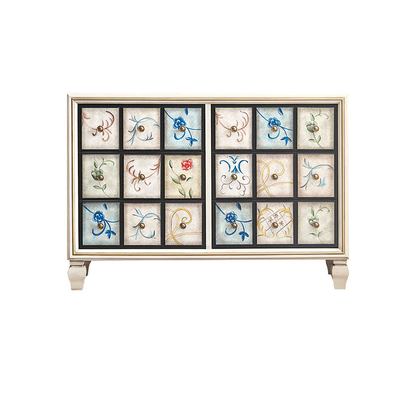 Wooden Storage Chest Modern Style Bedroom Storage Chest Dresser in White and Brown