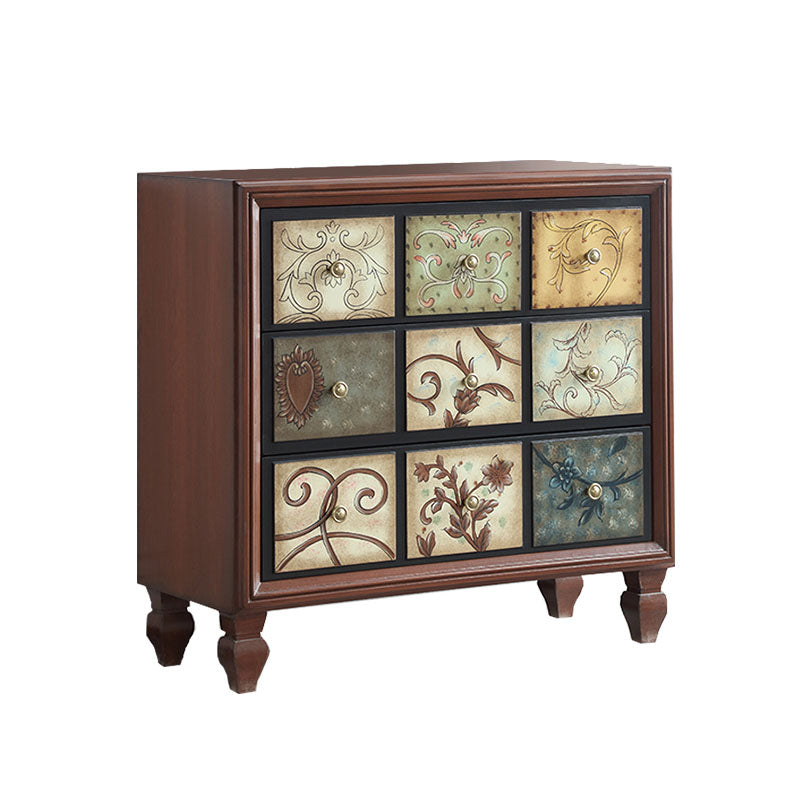 Wooden Storage Chest Modern Style Bedroom Storage Chest Dresser in White and Brown