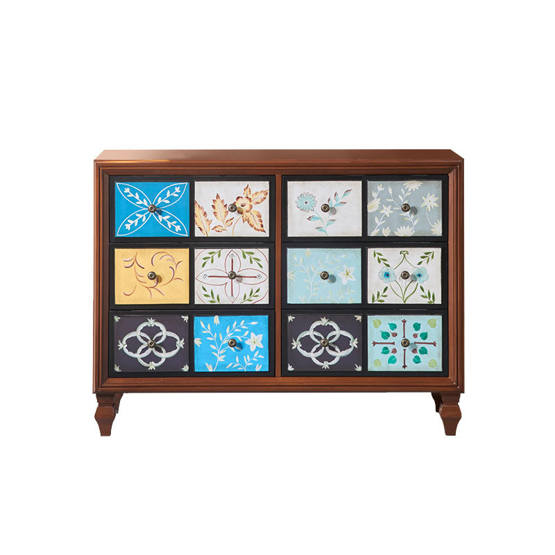 Wooden Storage Chest Modern Style Bedroom Storage Chest Dresser in White and Brown