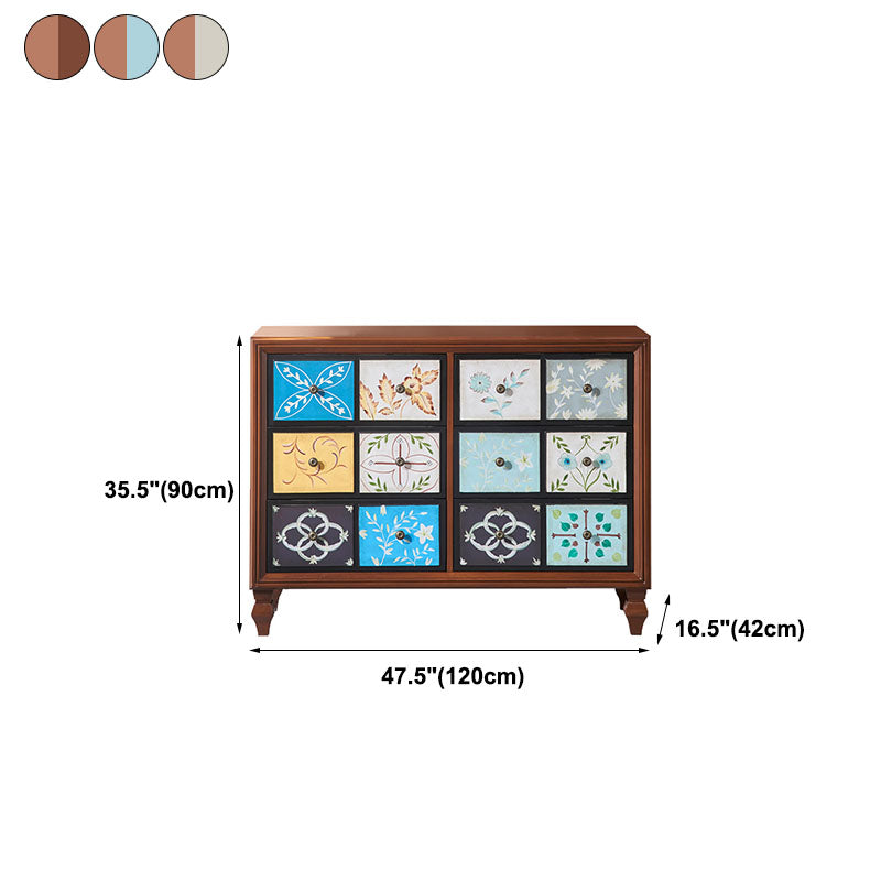 Wooden Storage Chest Modern Style Bedroom Storage Chest Dresser in White and Brown