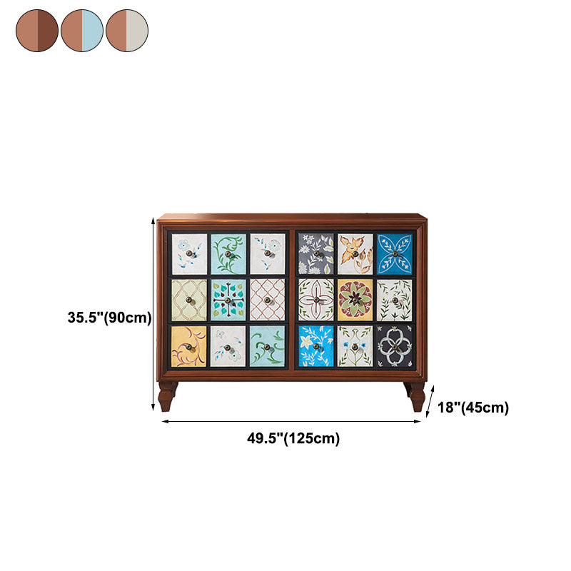 Wooden Storage Chest Modern Style Bedroom Storage Chest Dresser in White and Brown