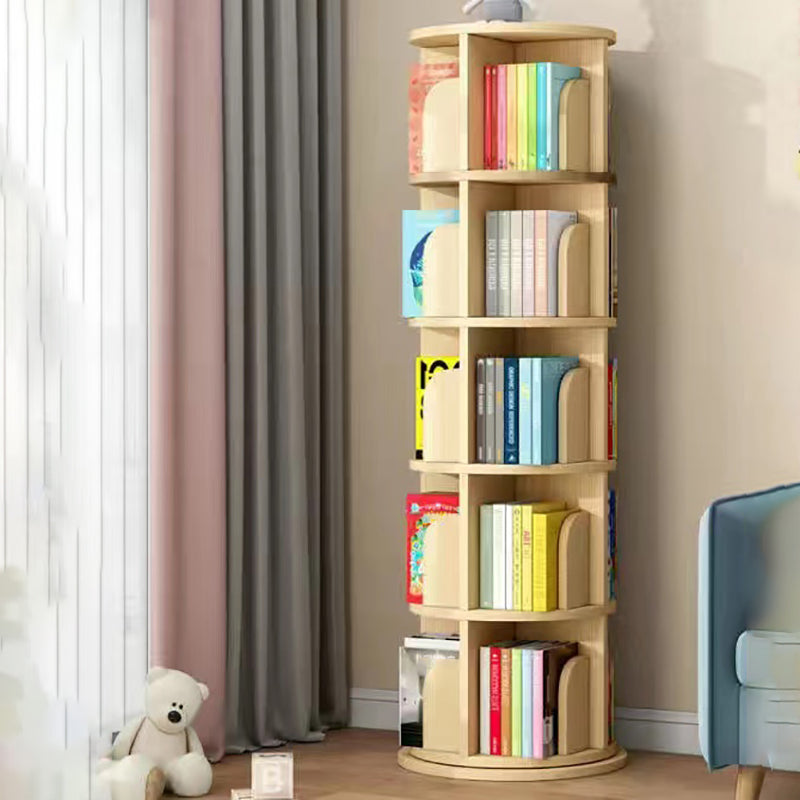 Wooden Rotatable Geometric Bookshelf Modern Home Closed Back Bookcase