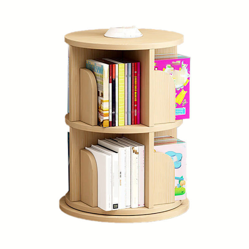 Wooden Rotatable Geometric Bookshelf Modern Home Closed Back Bookcase