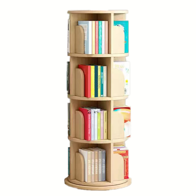 Wooden Rotatable Geometric Bookshelf Modern Home Closed Back Bookcase