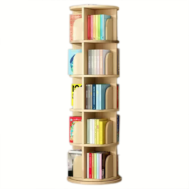 Wooden Rotatable Geometric Bookshelf Modern Home Closed Back Bookcase